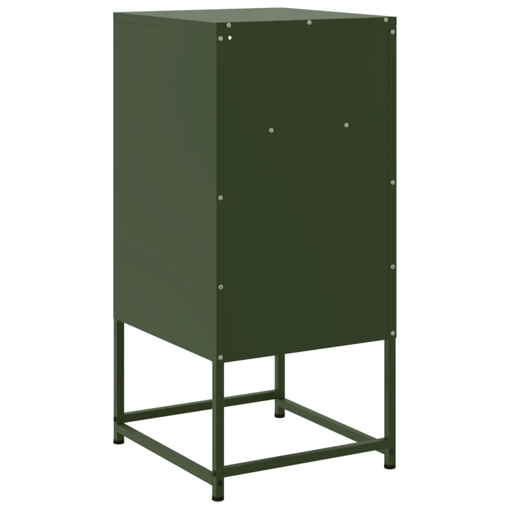 Olive Green Steel Bedside Cabinets Set of 2 - 36x39x78cm