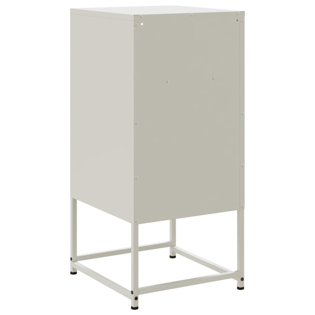 White Steel Bedside Cabinet 36x39x78 cm - Sleek & Durable Design