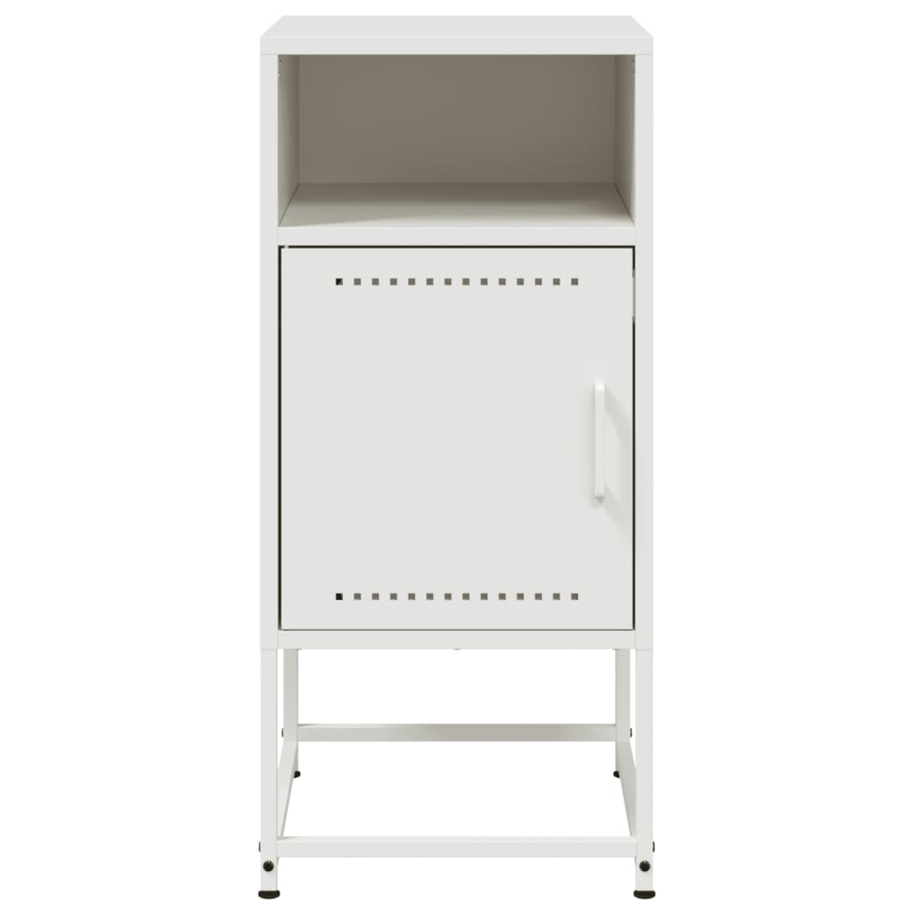 White Steel Bedside Cabinets Set of 2 - 36x39x78 cm