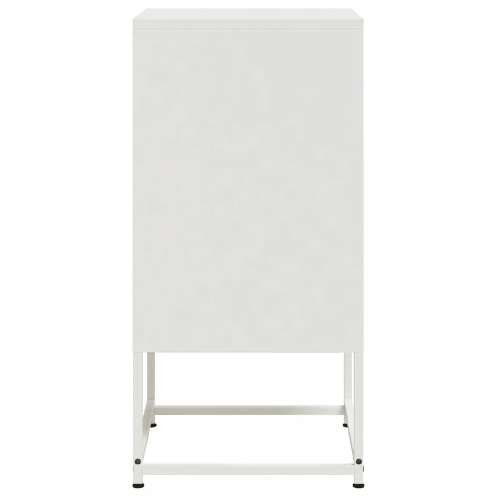 White Steel Bedside Cabinets Set of 2 - 36x39x78 cm