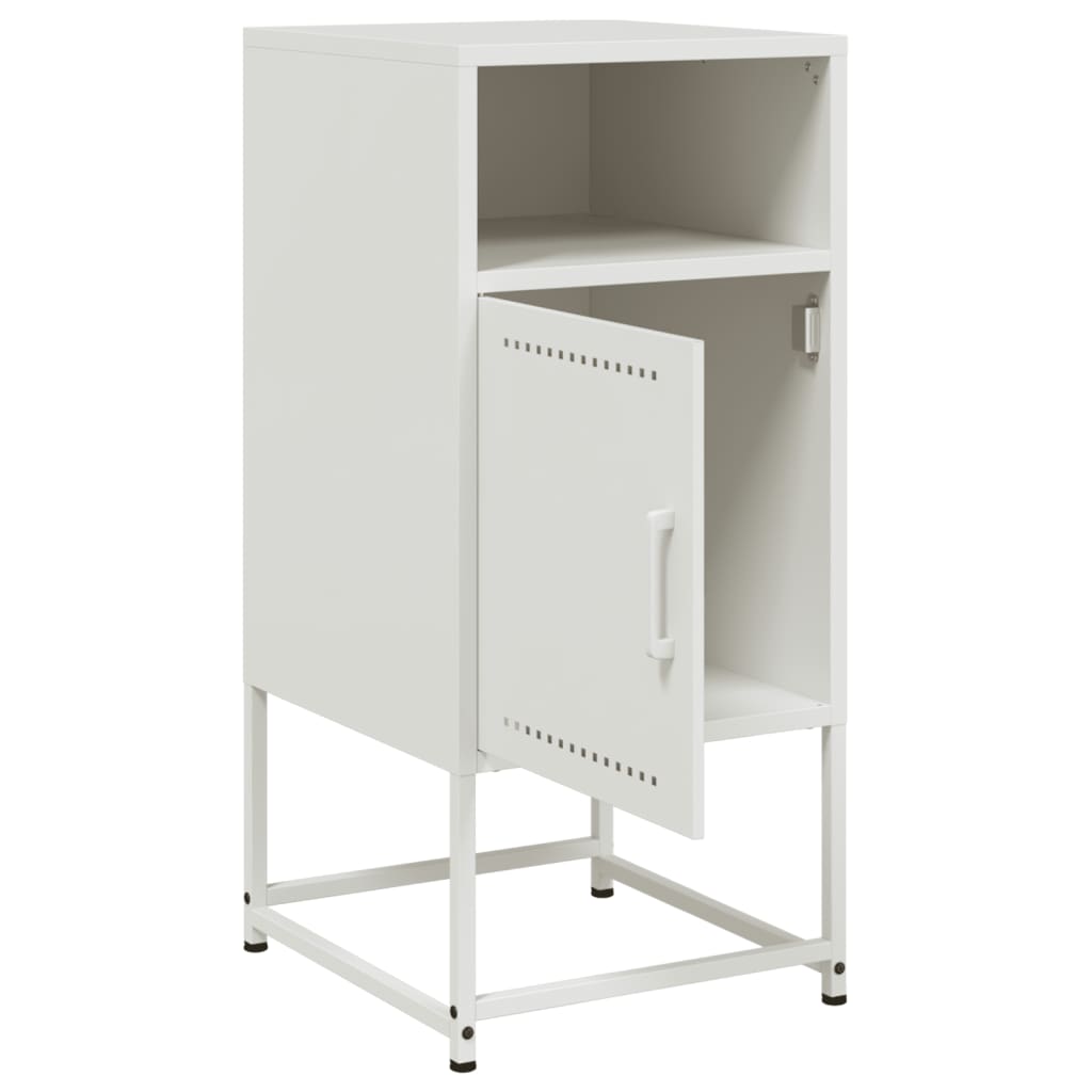 White Steel Bedside Cabinets Set of 2 - 36x39x78 cm