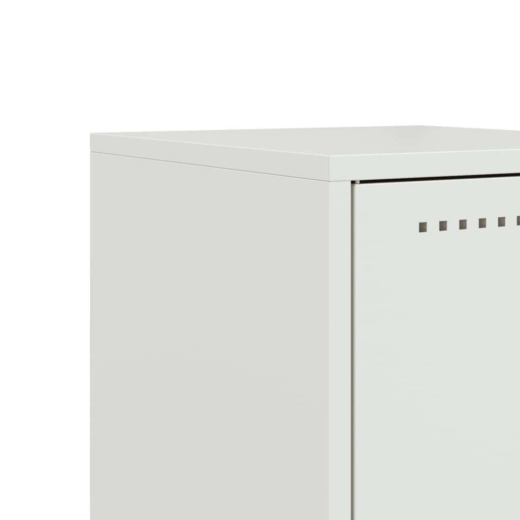 White Steel Bedside Cabinets Set of 2 - 36x39x78 cm