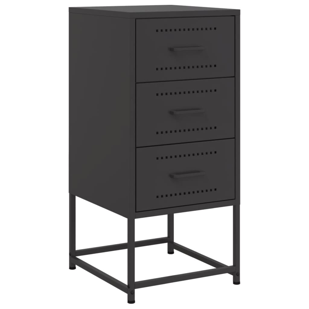 Black Steel Bedside Cabinets, Set of 2 - 36x39x78 cm