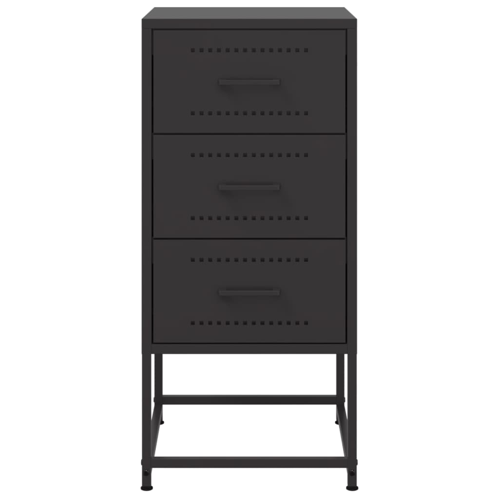 Black Steel Bedside Cabinets, Set of 2 - 36x39x78 cm
