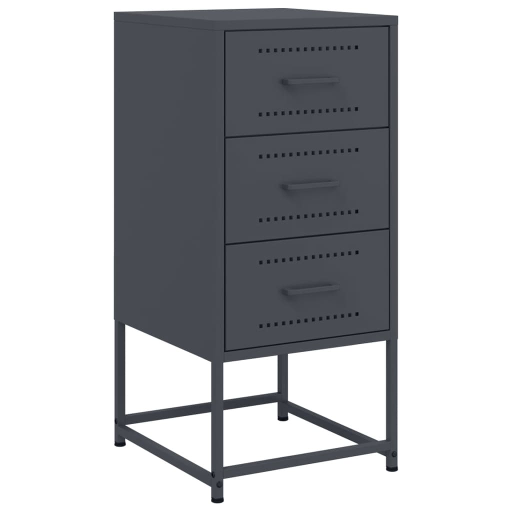Anthracite Steel Bedside Cabinet 36x39x78 cm - Sleek & Modern Design