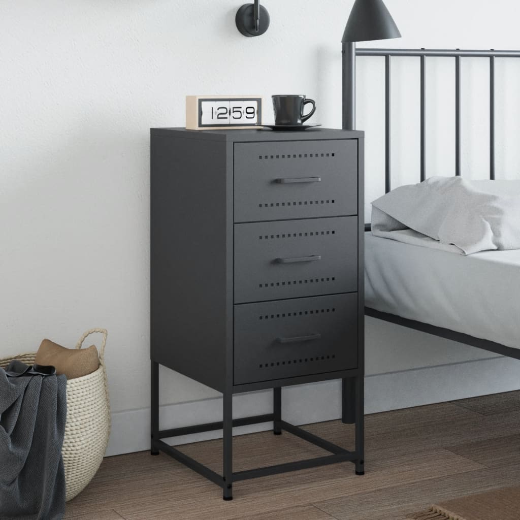 Anthracite Steel Bedside Cabinet 36x39x78 cm - Sleek & Modern Design