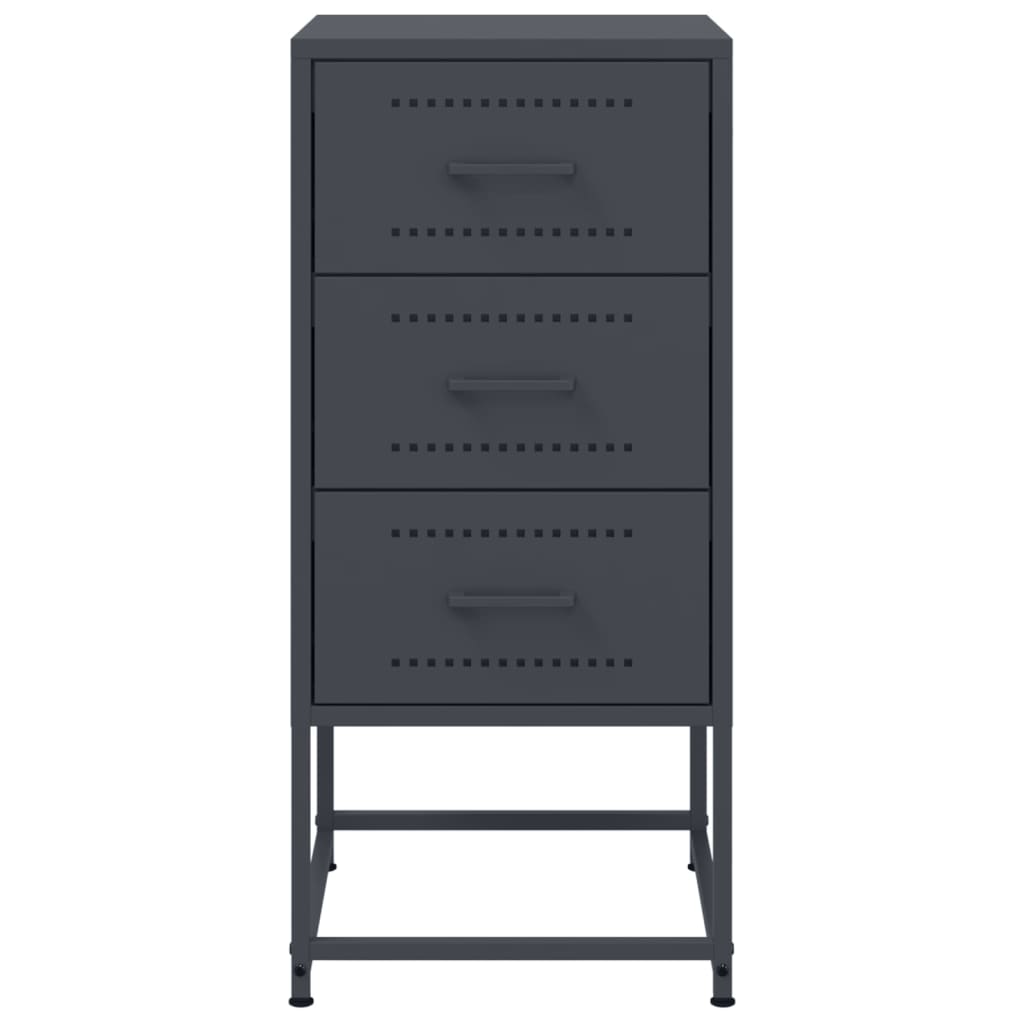 Anthracite Steel Bedside Cabinet 36x39x78 cm - Sleek & Modern Design