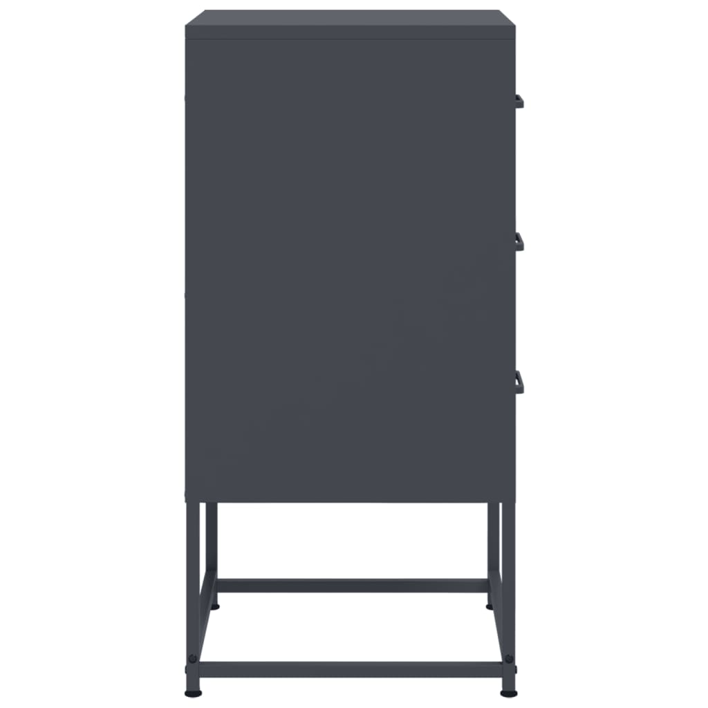 Anthracite Steel Bedside Cabinet 36x39x78 cm - Sleek & Modern Design