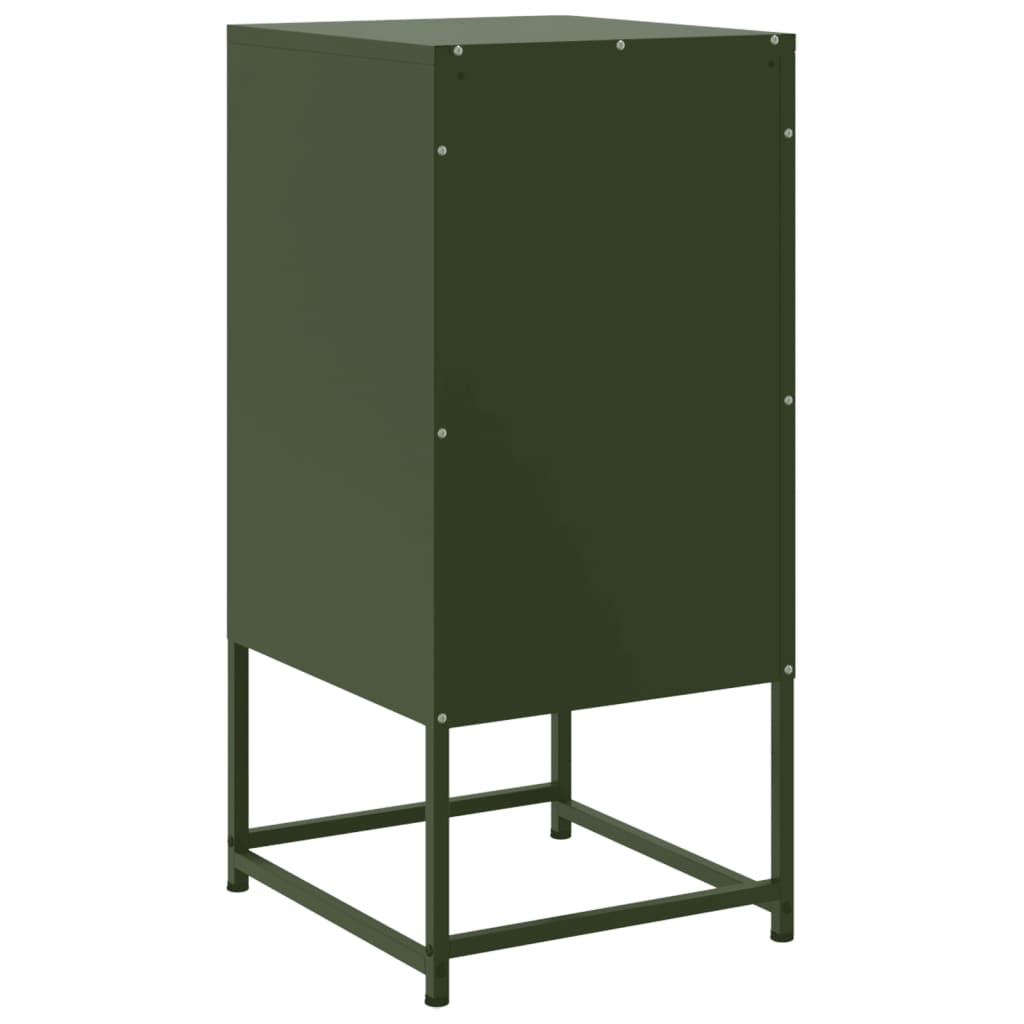 Olive Green Steel Bedside Cabinets Set of 2 - 36x39x78 cm