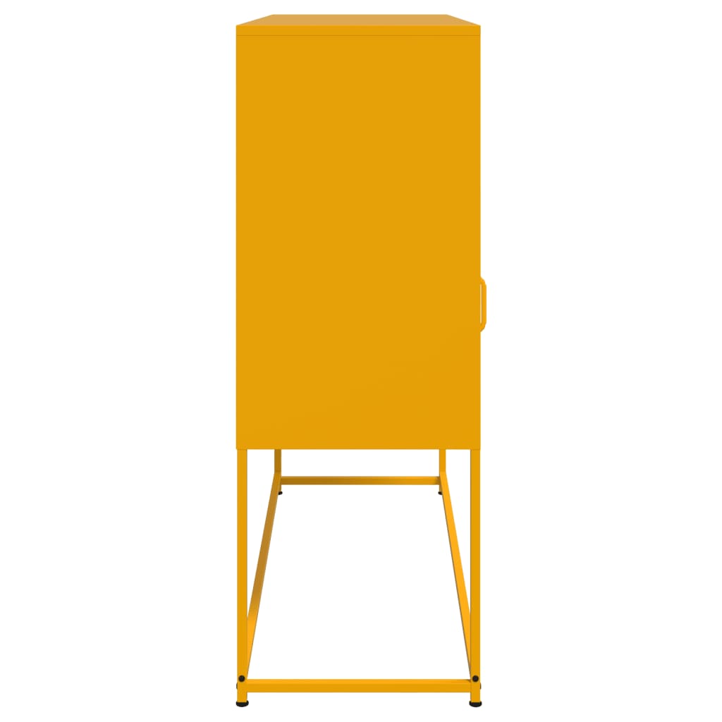 Mustard Yellow Steel Sideboard 100.5x39x107 cm - Stylish Storage Solution