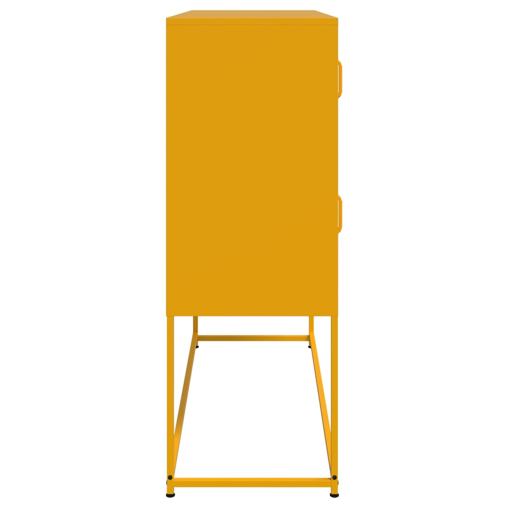 Mustard Yellow Steel Sideboard - 100.5x39x107 cm, Stylish Storage