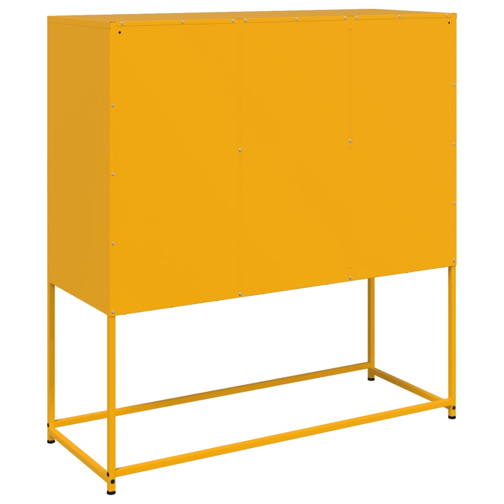 Mustard Yellow Steel Sideboard - 100.5x39x107 cm, Stylish Storage