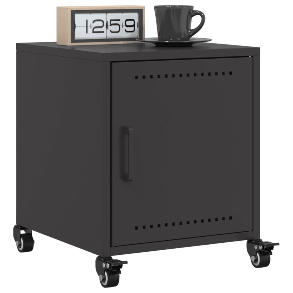 Black Steel Bedside Cabinets Set of 2 - 36x39x43.5 cm