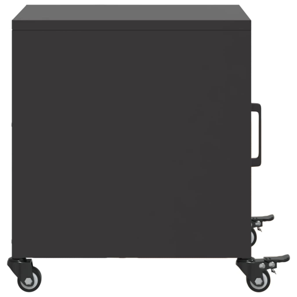 Black Steel Bedside Cabinets Set of 2 - 36x39x43.5 cm
