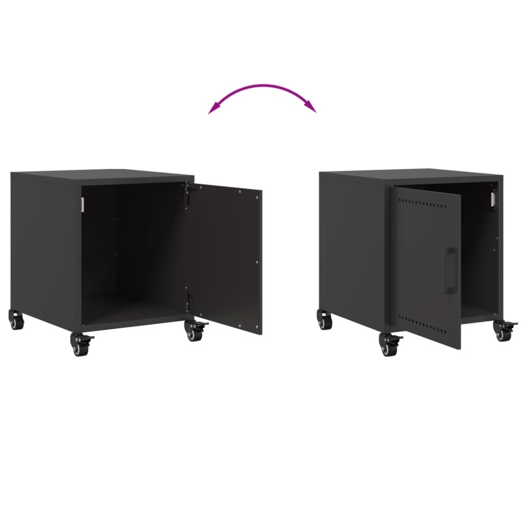 Black Steel Bedside Cabinets Set of 2 - 36x39x43.5 cm