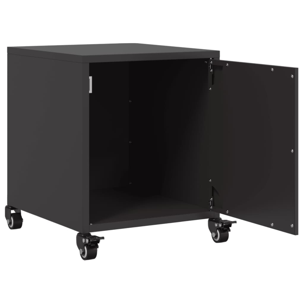 Black Steel Bedside Cabinets Set of 2 - 36x39x43.5 cm