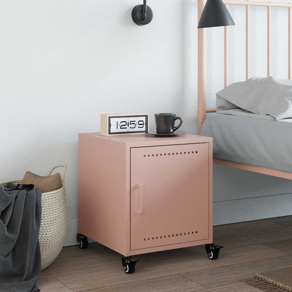 Pink Steel Bedside Cabinet 36x38.5x43.5 cm - Modern & Stylish