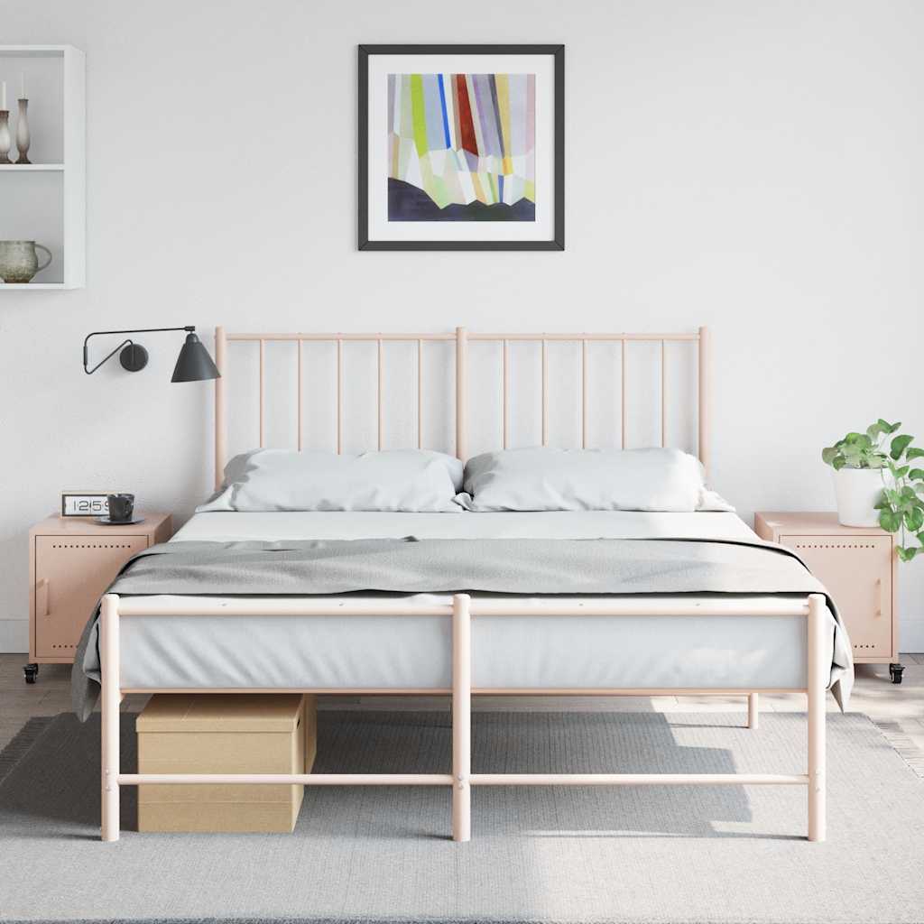 Pink Steel Bedside Cabinets Set of 2 - 36x39x43.5 cm