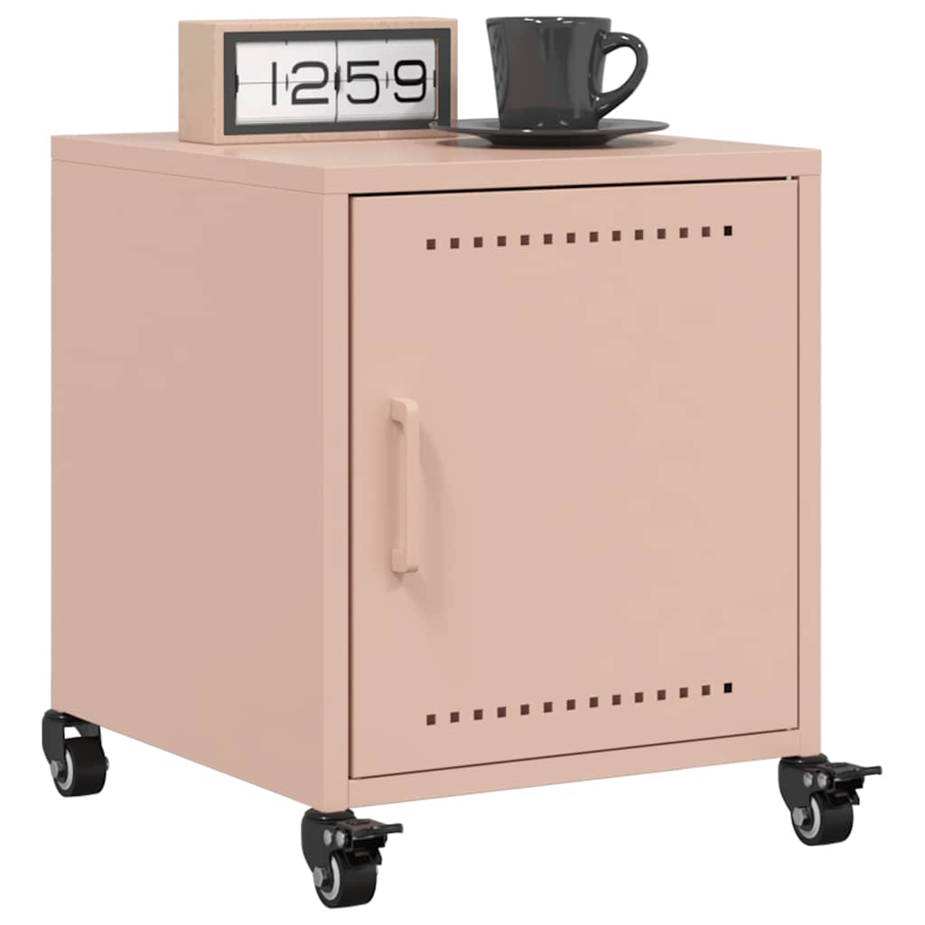 Pink Steel Bedside Cabinets Set of 2 - 36x39x43.5 cm