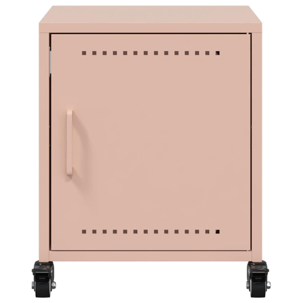 Pink Steel Bedside Cabinets Set of 2 - 36x39x43.5 cm