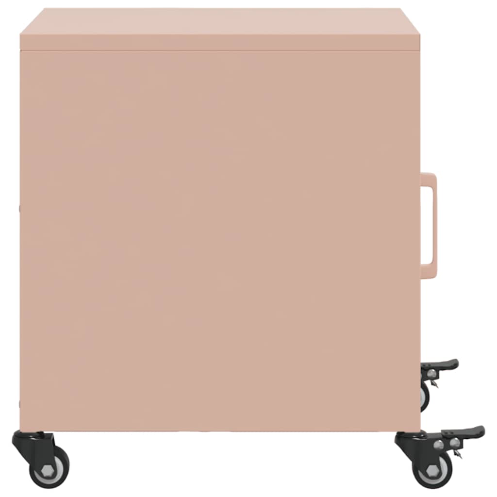 Pink Steel Bedside Cabinets Set of 2 - 36x39x43.5 cm