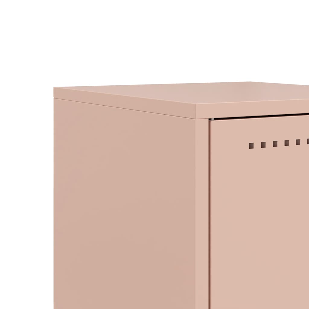 Pink Steel Bedside Cabinets Set of 2 - 36x39x43.5 cm