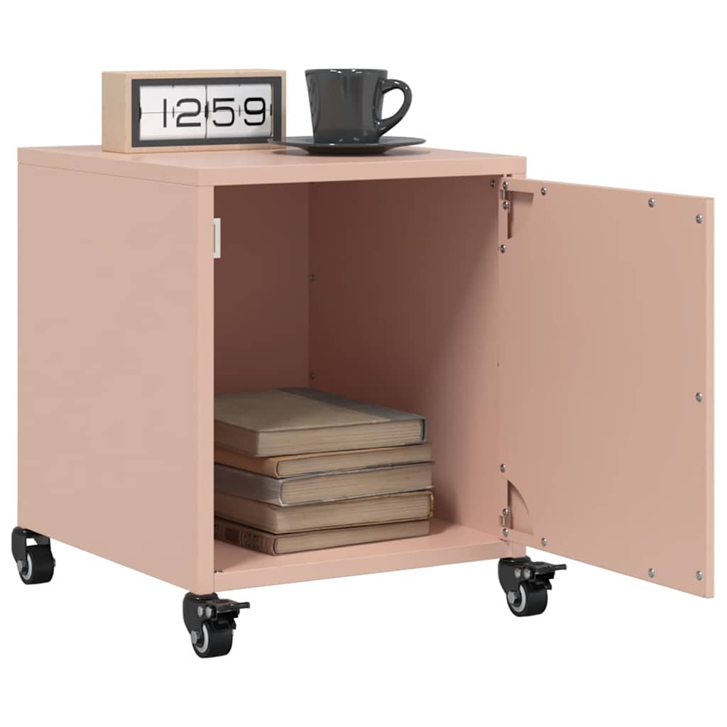 Pink Steel Bedside Cabinets Set of 2 - 36x39x43.5 cm