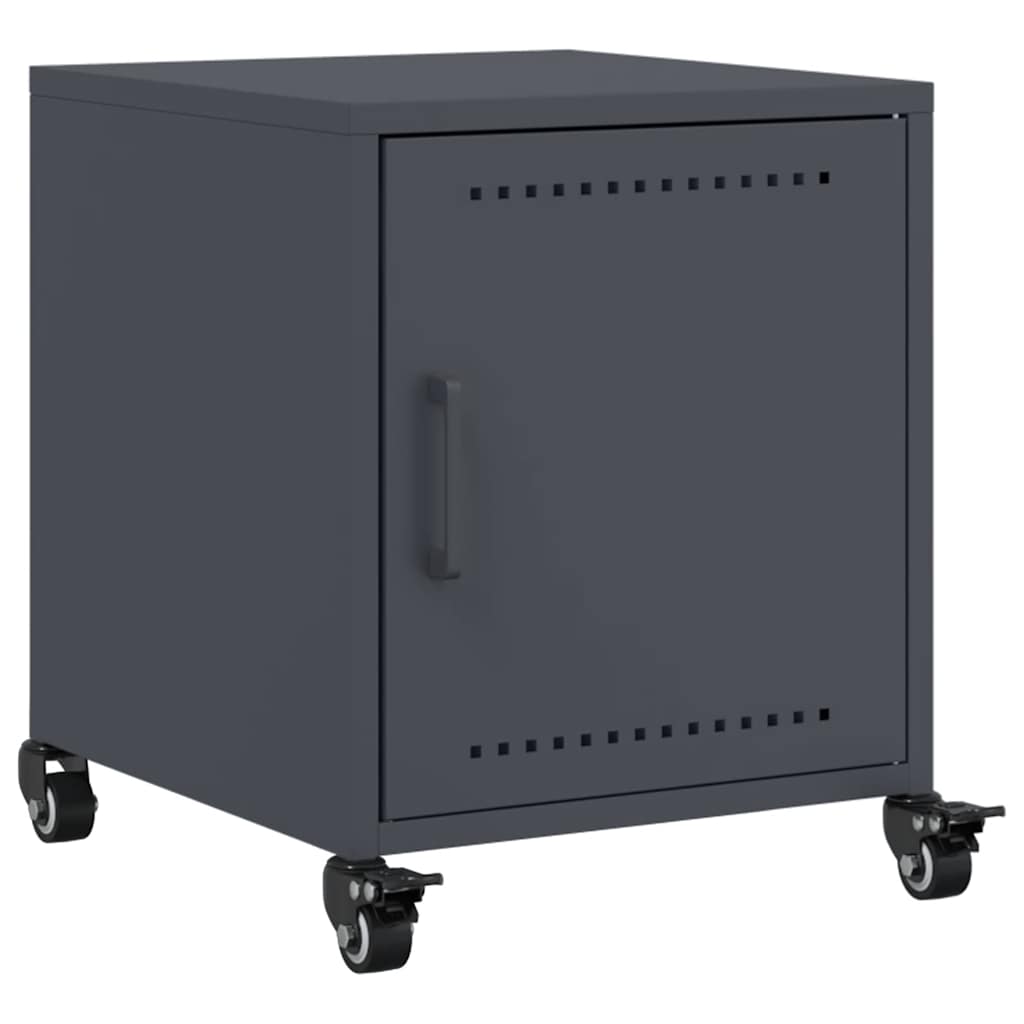 Anthracite Steel Bedside Cabinet 36x39x43.5 cm - Sleek & Stylish