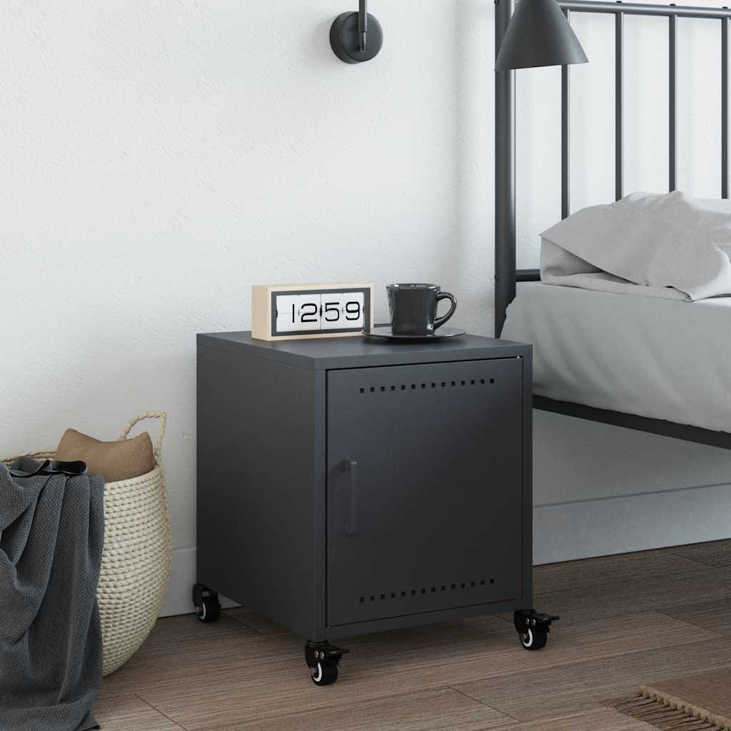 Anthracite Steel Bedside Cabinet 36x39x43.5 cm - Sleek & Stylish