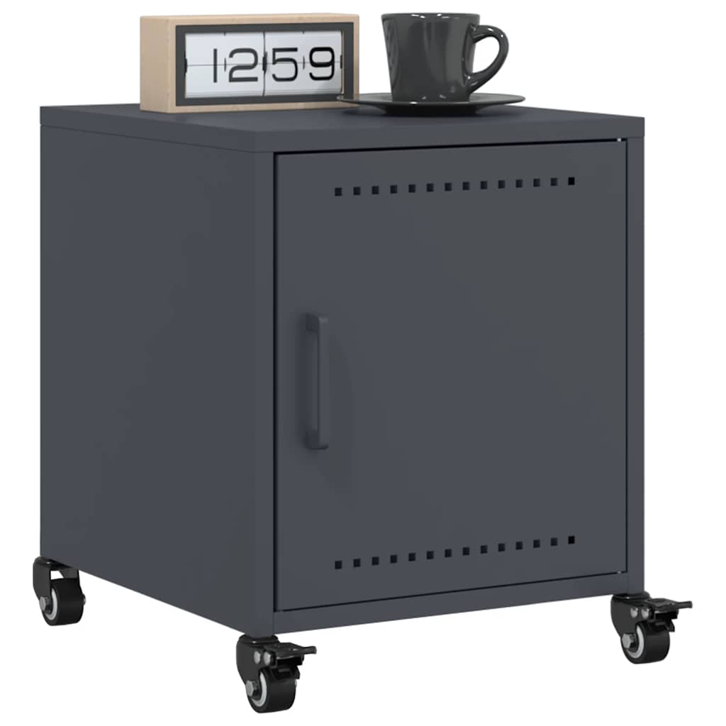 Anthracite Steel Bedside Cabinet 36x39x43.5 cm - Sleek & Stylish