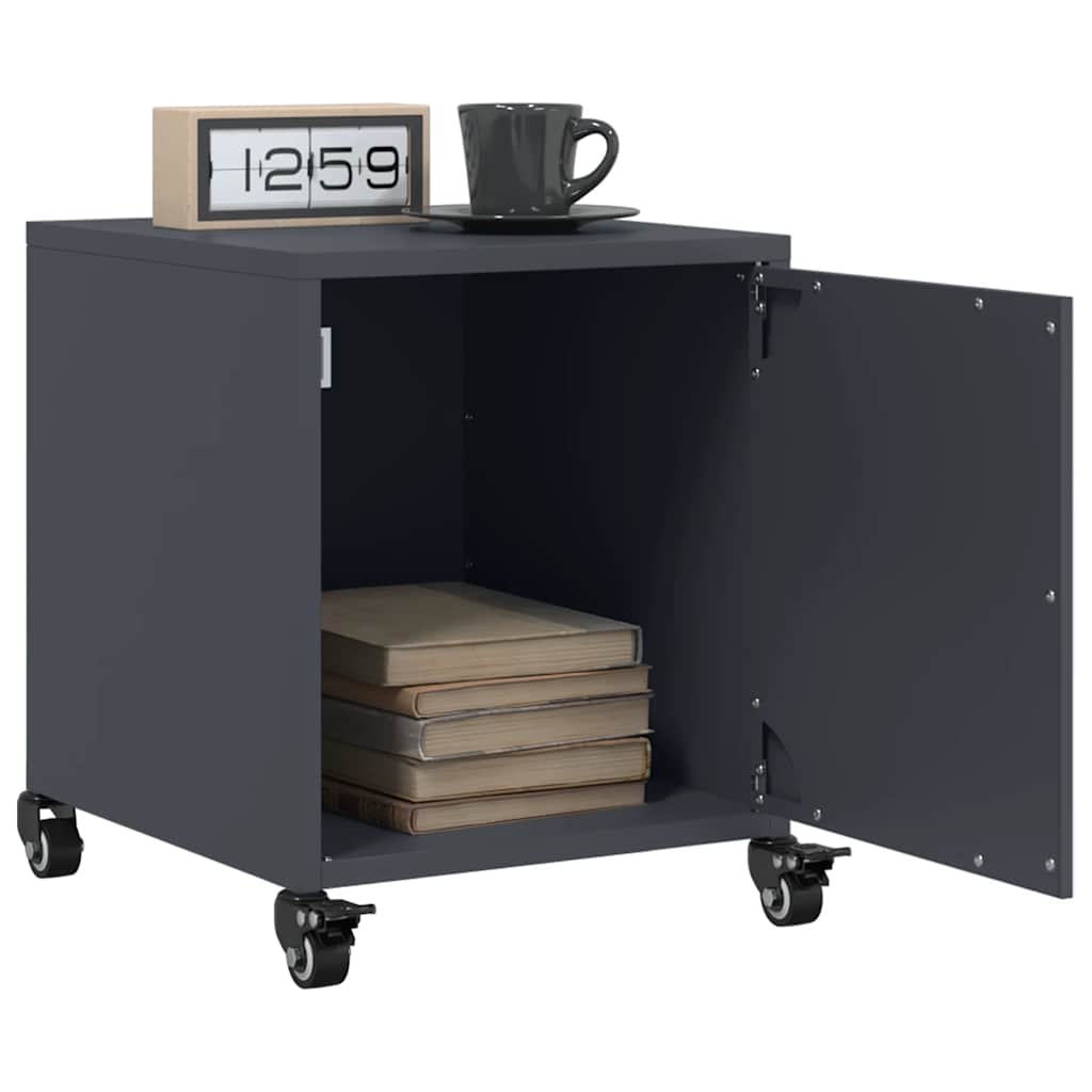 Anthracite Steel Bedside Cabinet 36x39x43.5 cm - Sleek & Stylish