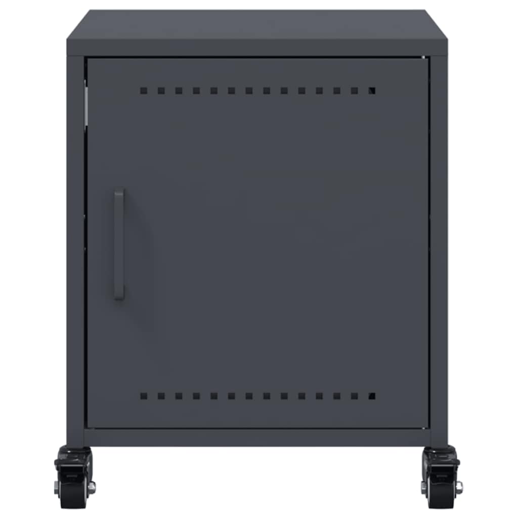 Anthracite Steel Bedside Cabinet 36x39x43.5 cm - Sleek & Stylish