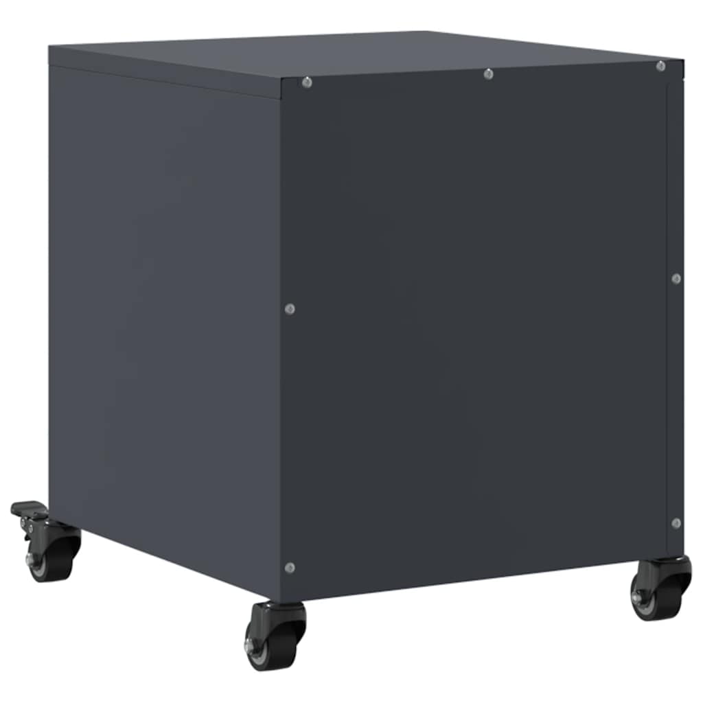 Anthracite Steel Bedside Cabinet 36x39x43.5 cm - Sleek & Stylish