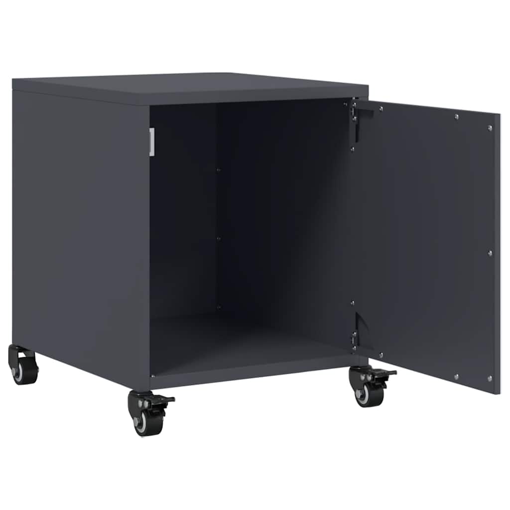Anthracite Steel Bedside Cabinet 36x39x43.5 cm - Sleek & Stylish