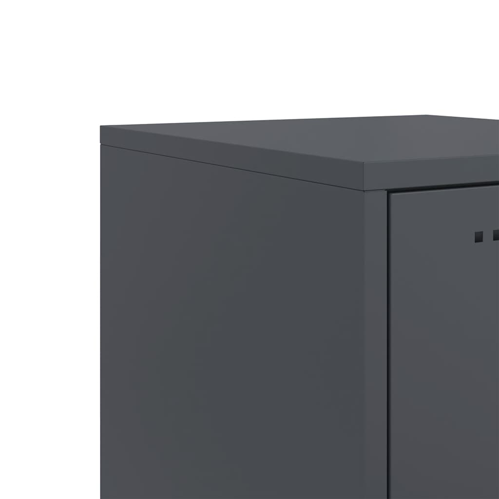 Anthracite Steel Bedside Cabinet 36x39x43.5 cm - Sleek & Stylish