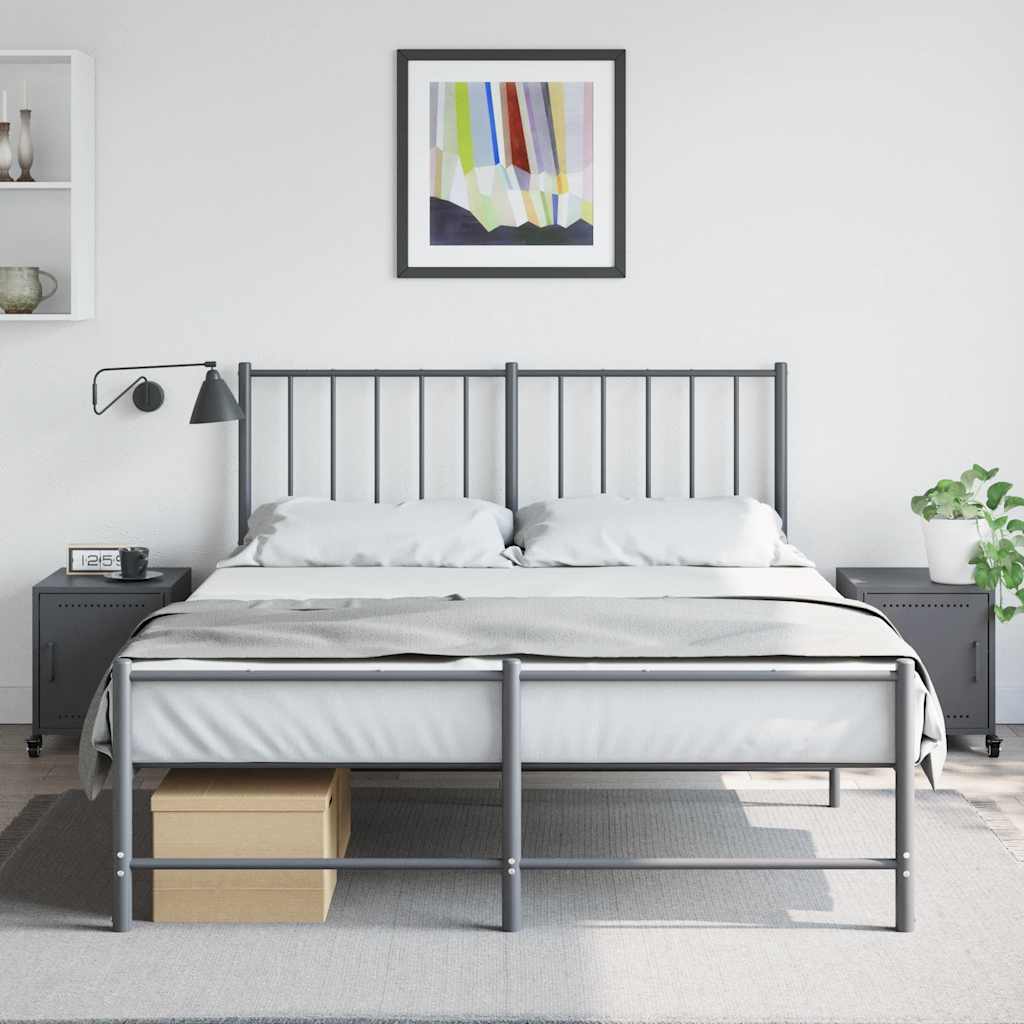 Anthracite Steel Bedside Cabinets Set of 2 - Compact & Stylish