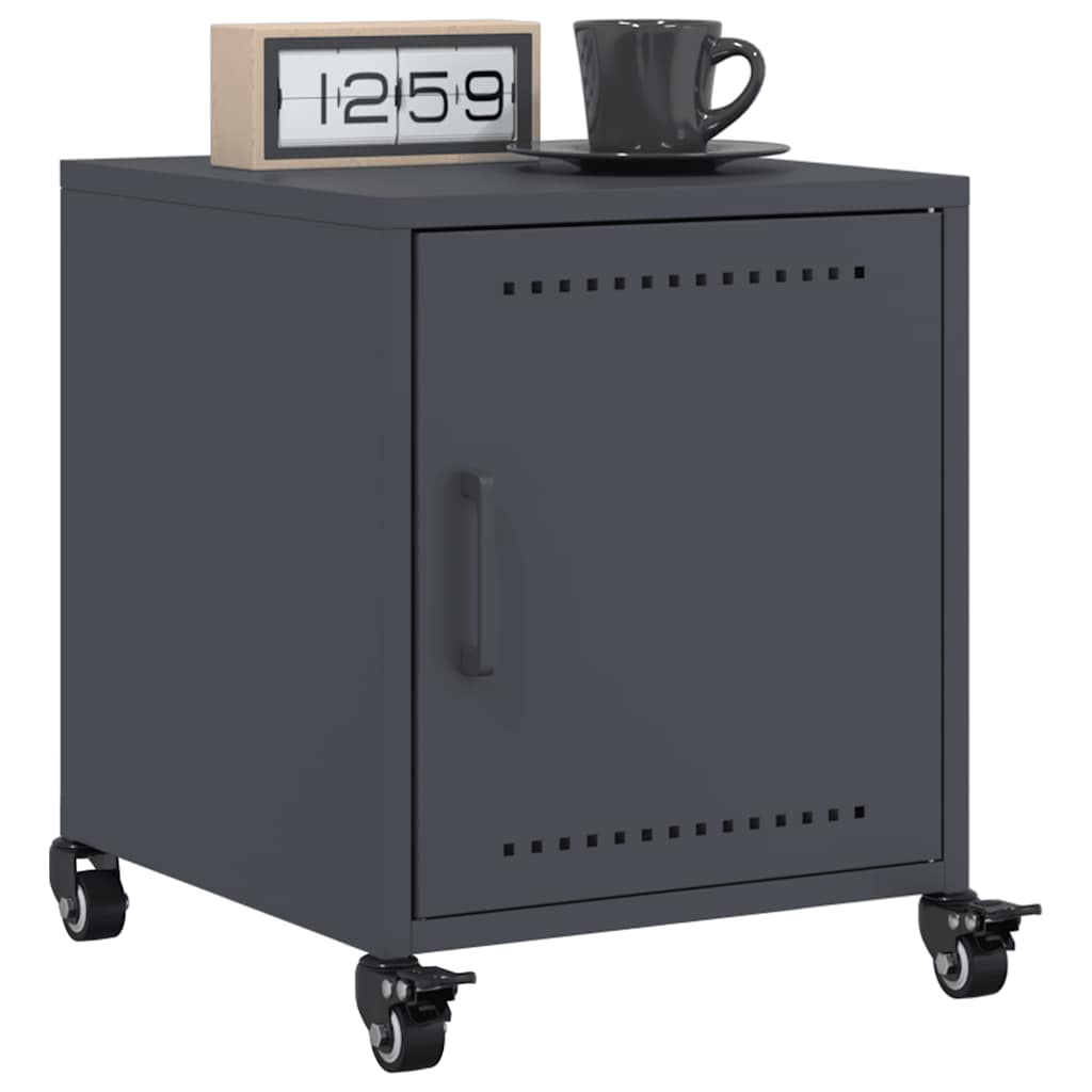 Anthracite Steel Bedside Cabinets Set of 2 - Compact & Stylish