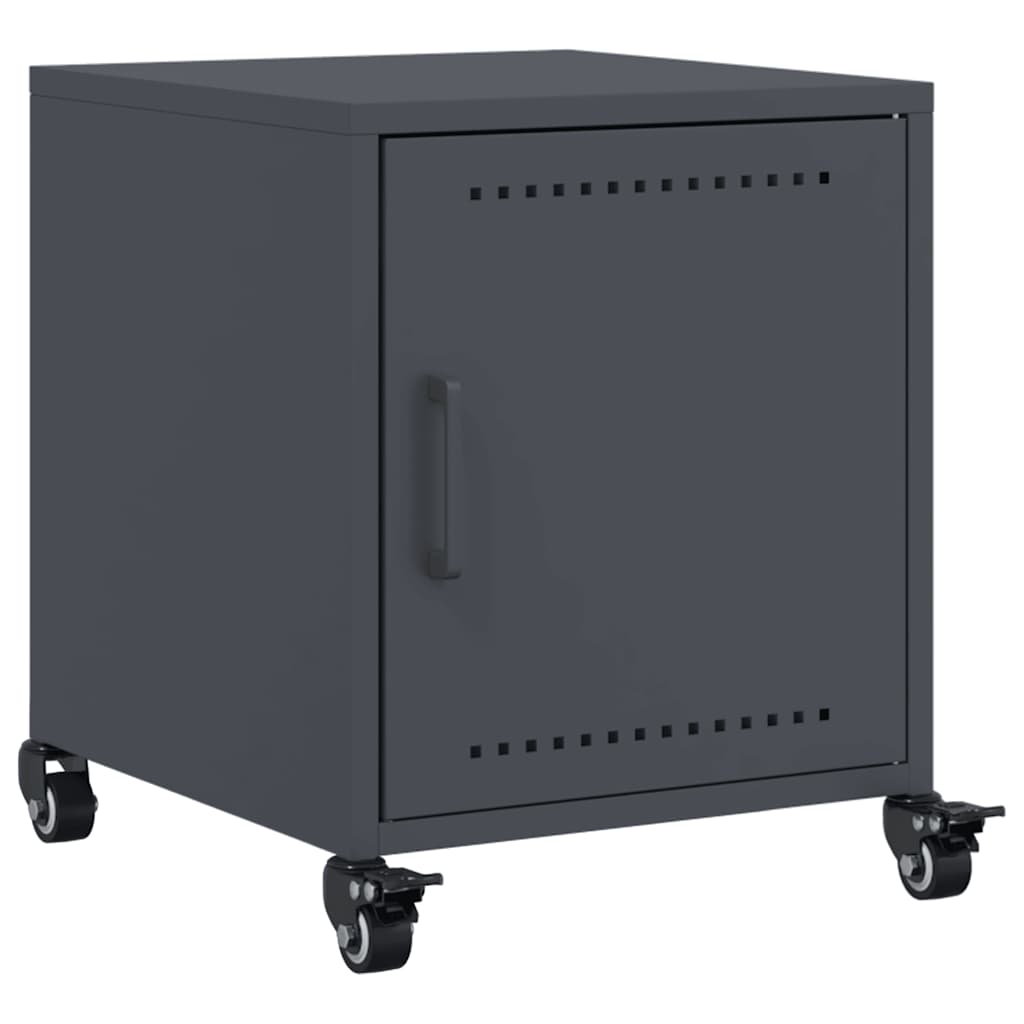 Anthracite Steel Bedside Cabinets Set of 2 - Compact & Stylish