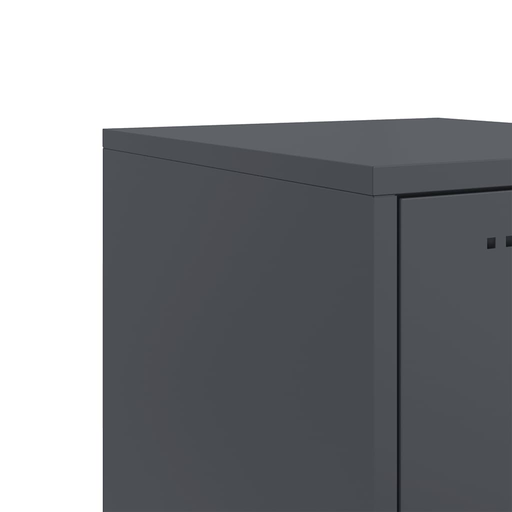 Anthracite Steel Bedside Cabinets Set of 2 - Compact & Stylish