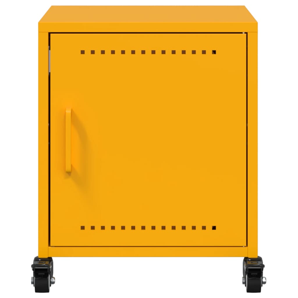 Mustard Yellow Steel Bedside Cabinet - 36x39x43.5 cm
