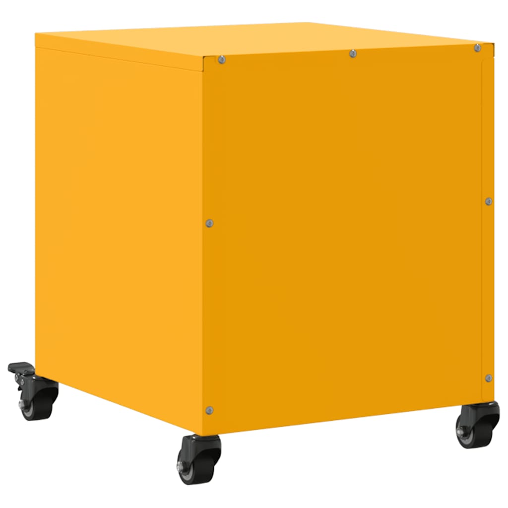 Mustard Yellow Steel Bedside Cabinet - 36x39x43.5 cm