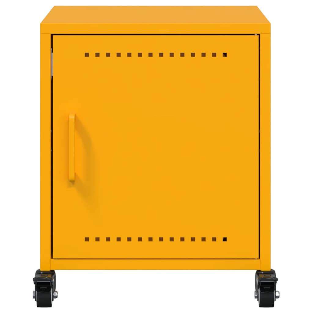 Set of 2 Mustard Yellow Steel Bedside Cabinets - 36x39x43.5 cm