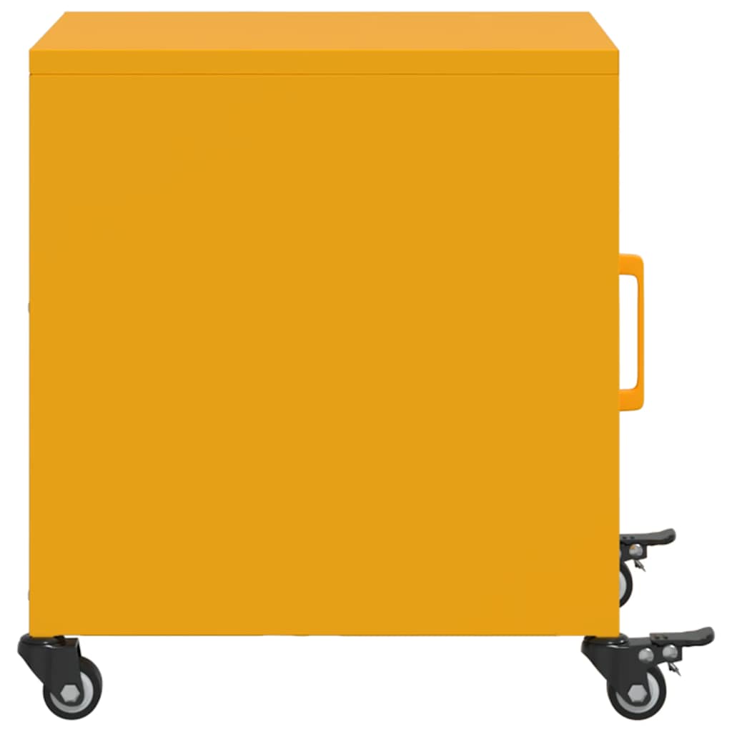 Set of 2 Mustard Yellow Steel Bedside Cabinets - 36x39x43.5 cm