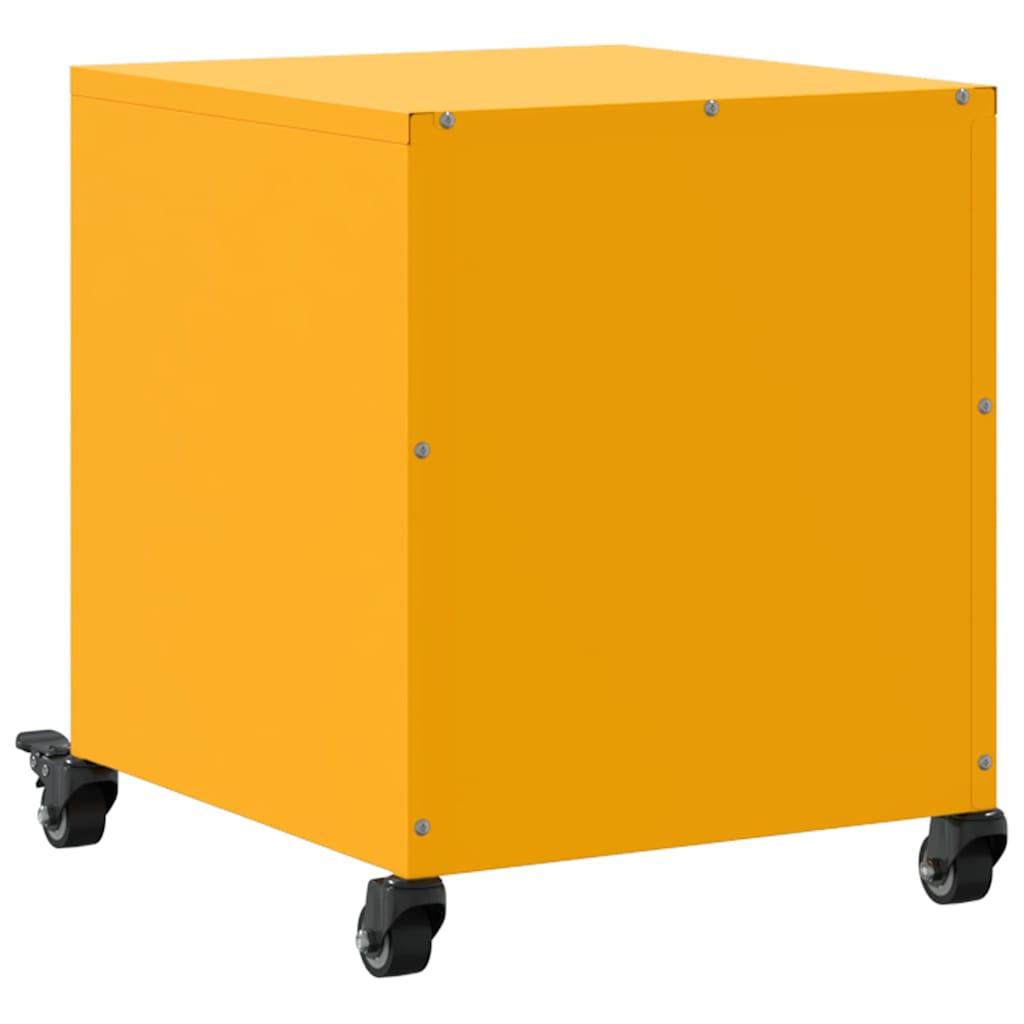 Set of 2 Mustard Yellow Steel Bedside Cabinets - 36x39x43.5 cm