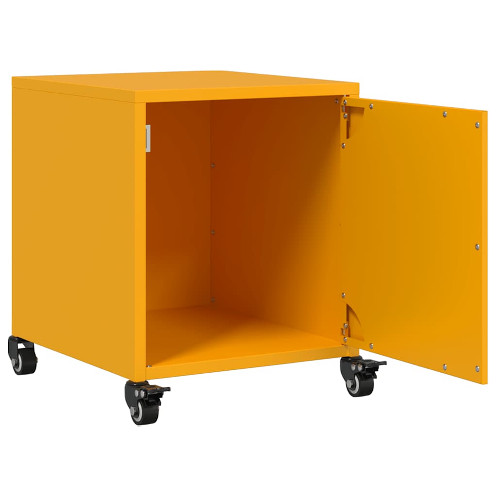 Set of 2 Mustard Yellow Steel Bedside Cabinets - 36x39x43.5 cm