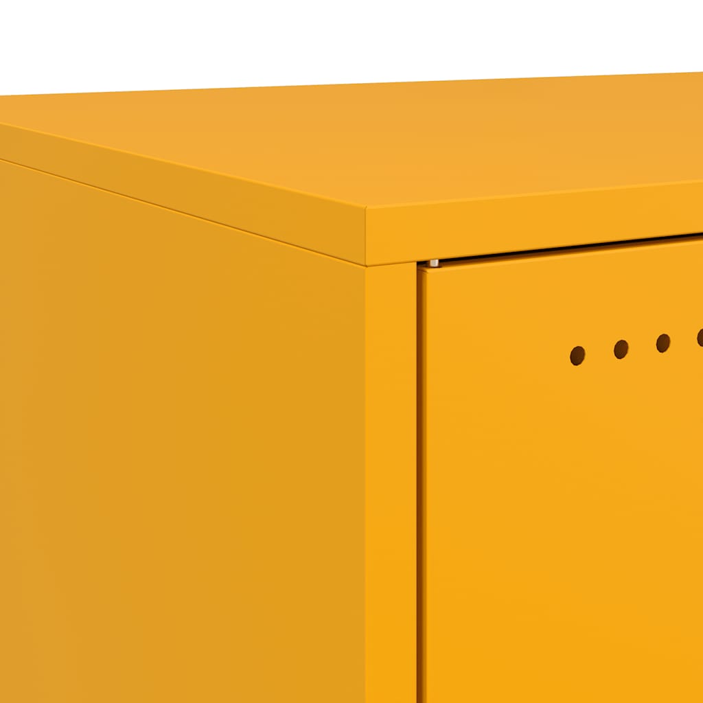 Set of 2 Mustard Yellow Steel Bedside Cabinets - 36x39x43.5 cm