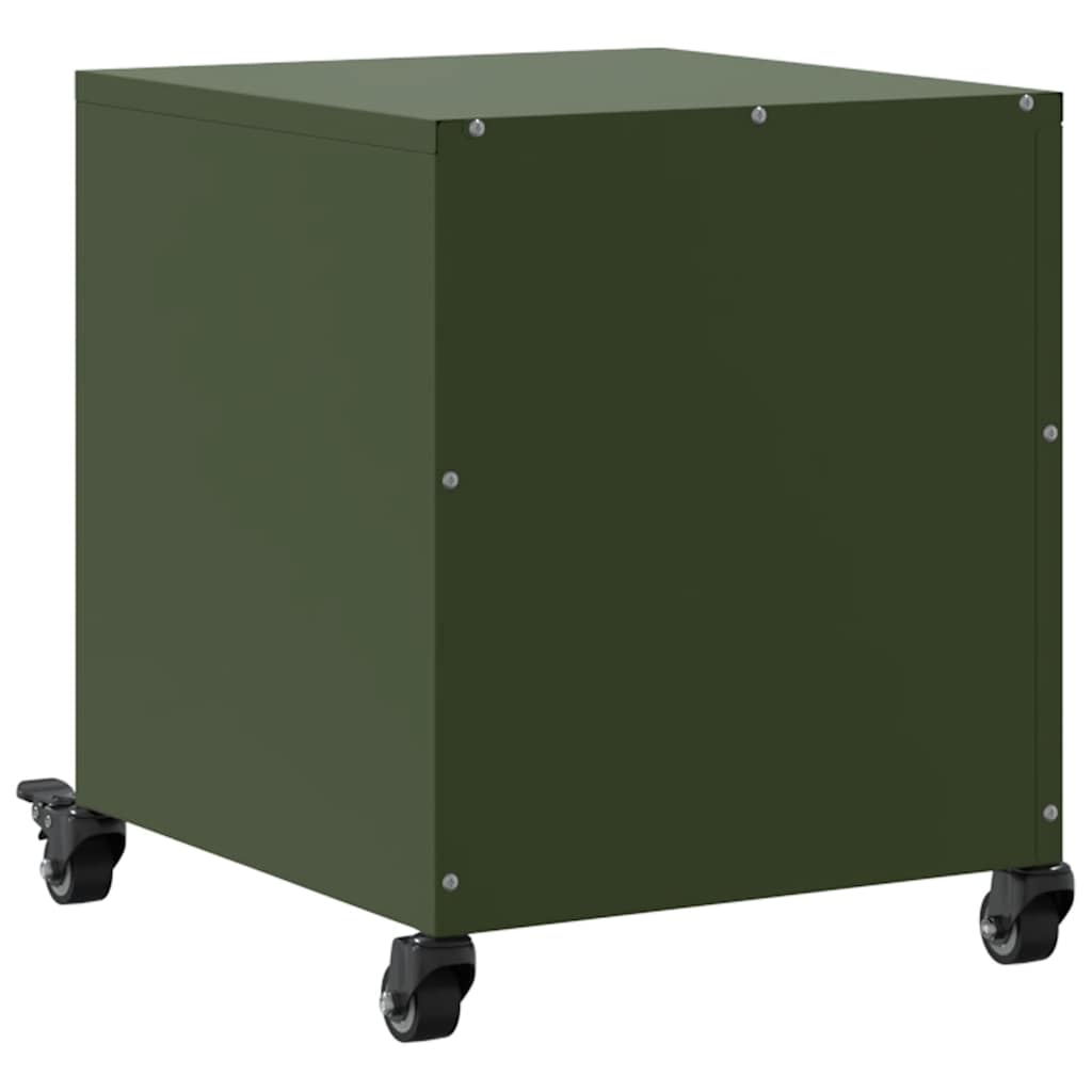Olive Green Steel Bedside Cabinets - 2 Pcs, 36x39x43.5 cm
