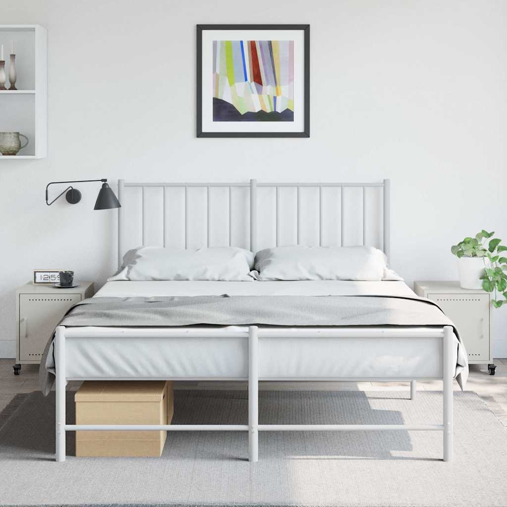 Stylish White Steel Bedside Cabinets 2 Pcs - 36x39x43.5 cm