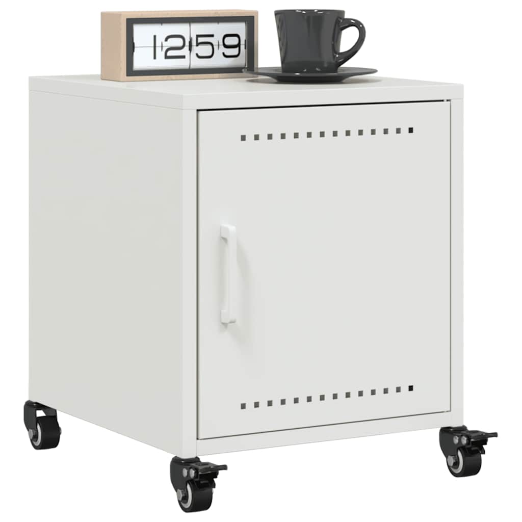 Stylish White Steel Bedside Cabinets 2 Pcs - 36x39x43.5 cm