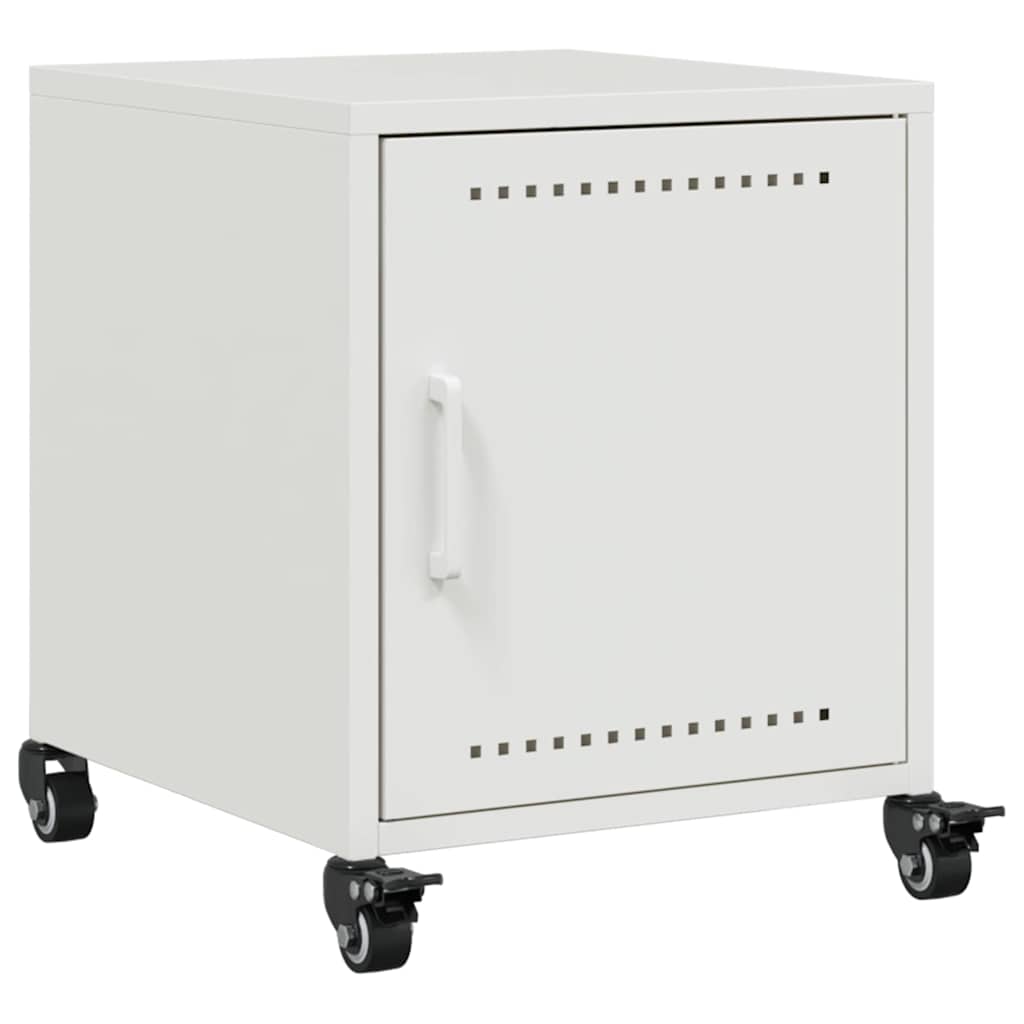 Stylish White Steel Bedside Cabinets 2 Pcs - 36x39x43.5 cm